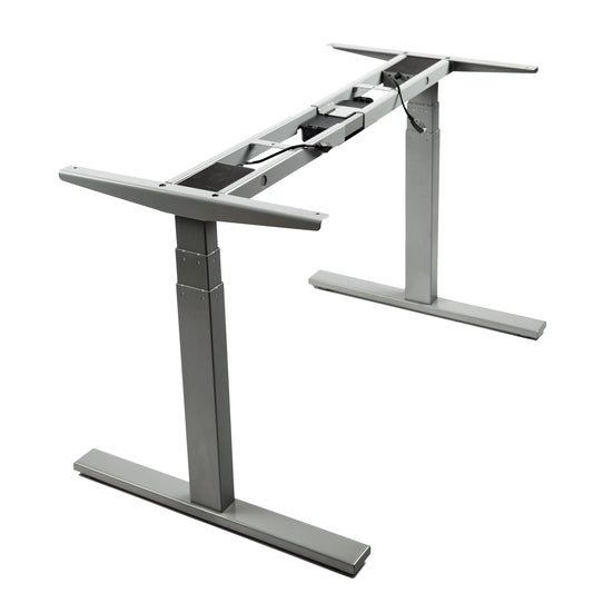VWINDESK VJ201-S3 Electric Height Adjustable Sitting Standing Desk Frame Only/Sit Stand - Dual Motors 3 Segment Motorized Desk Base Only,Gray
