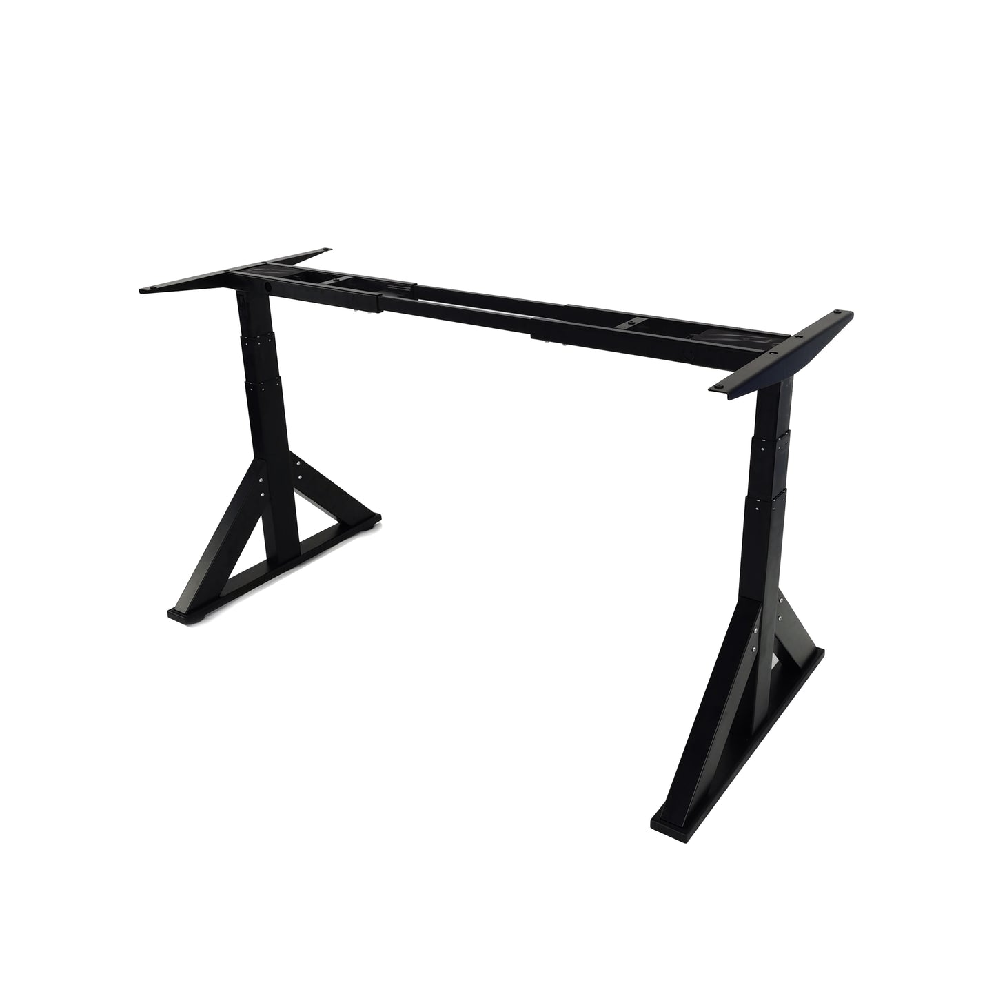 VWINDESK VJ205 Electric Height Adjustable Sitting Standing Desk Frame Sit Stand - Dual Motors 3 Stages Motorized Desk Base Only, Black
