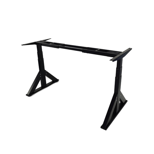 VWINDESK VJ205 Electric Height Adjustable Sitting Standing Desk Frame Sit Stand - Dual Motors 3 Stages Motorized Desk Base Only, Black