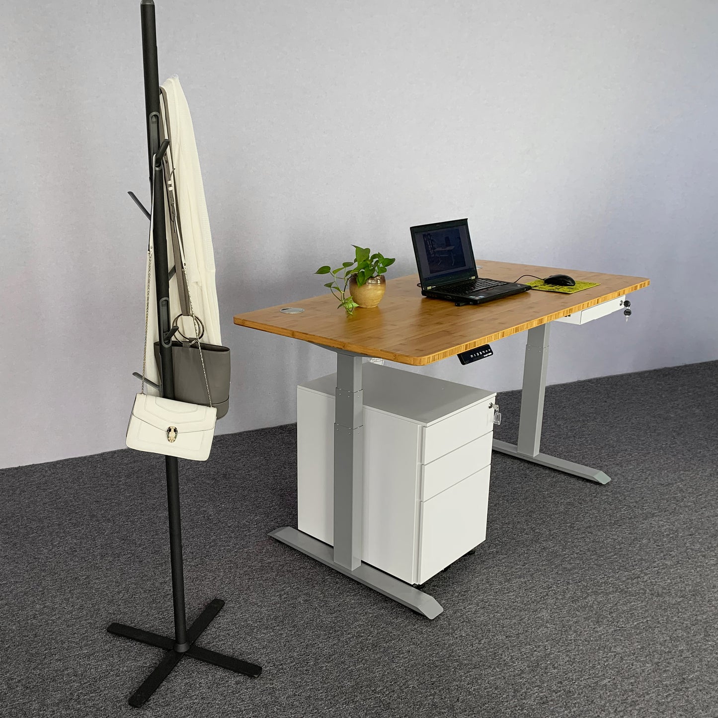 VWINDESK 60Inch Natural Bamboo Desk Table Top Only, Matching with Electric Adjustable Standing Desk Frame, Durable, Sustainable with 80mm Grommet Holes(30" x 60" x 1") Round Angle