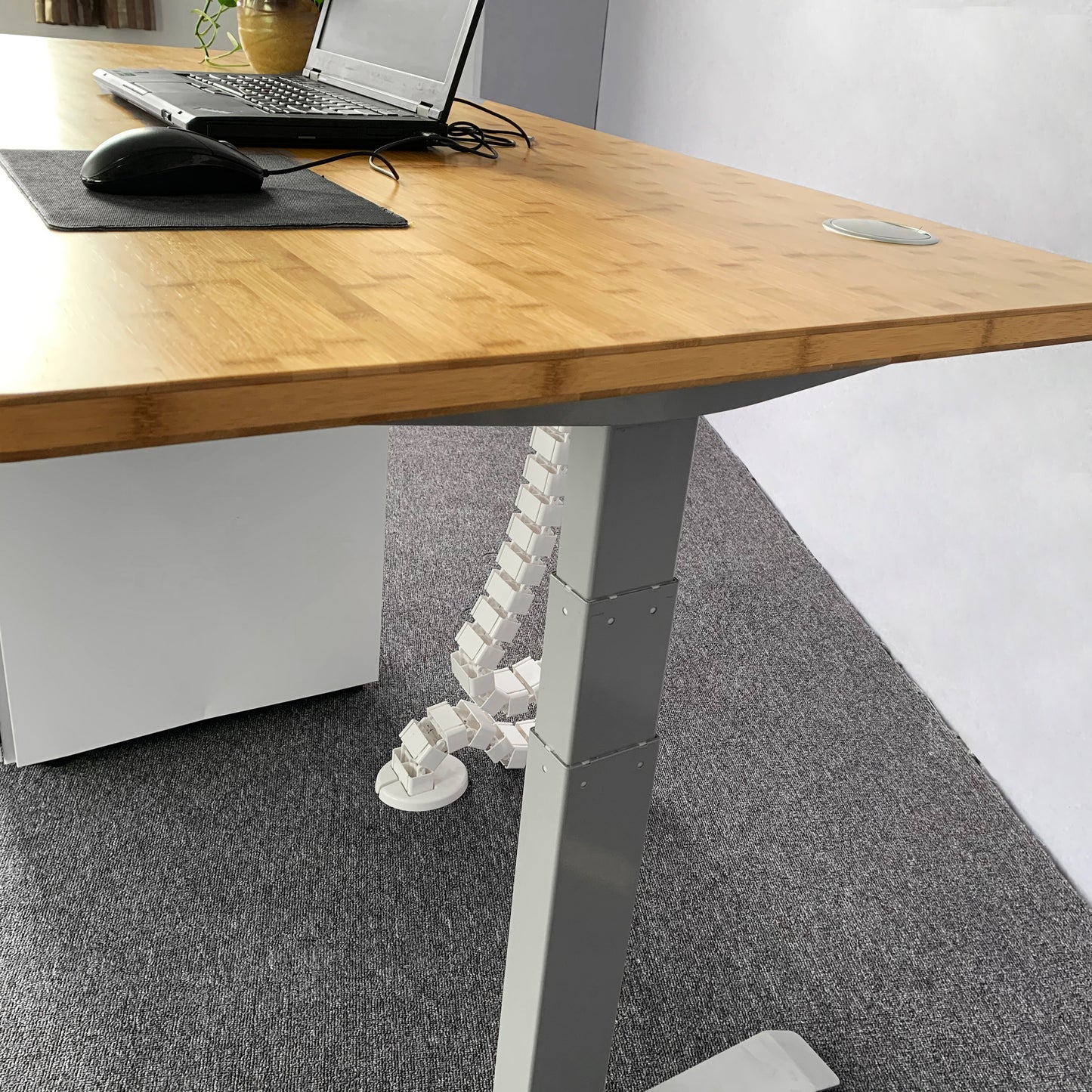 VWINDESK 60Inch Natural Bamboo Desk Table Top Only, Matching with Electric Adjustable Standing Desk Frame, Durable, Sustainable with 80mm Grommet Holes(30" x 60" x 1") Round Angle