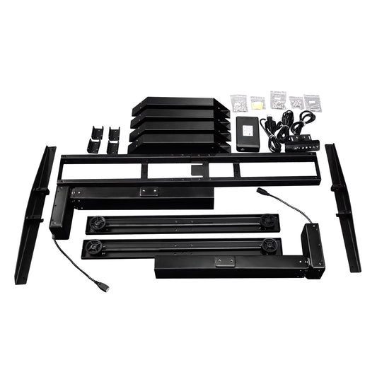 VWINDESK VJ205 Electric Height Adjustable Sitting Standing Desk Frame Sit Stand - Dual Motors 3 Stages Motorized Desk Base Only, Black