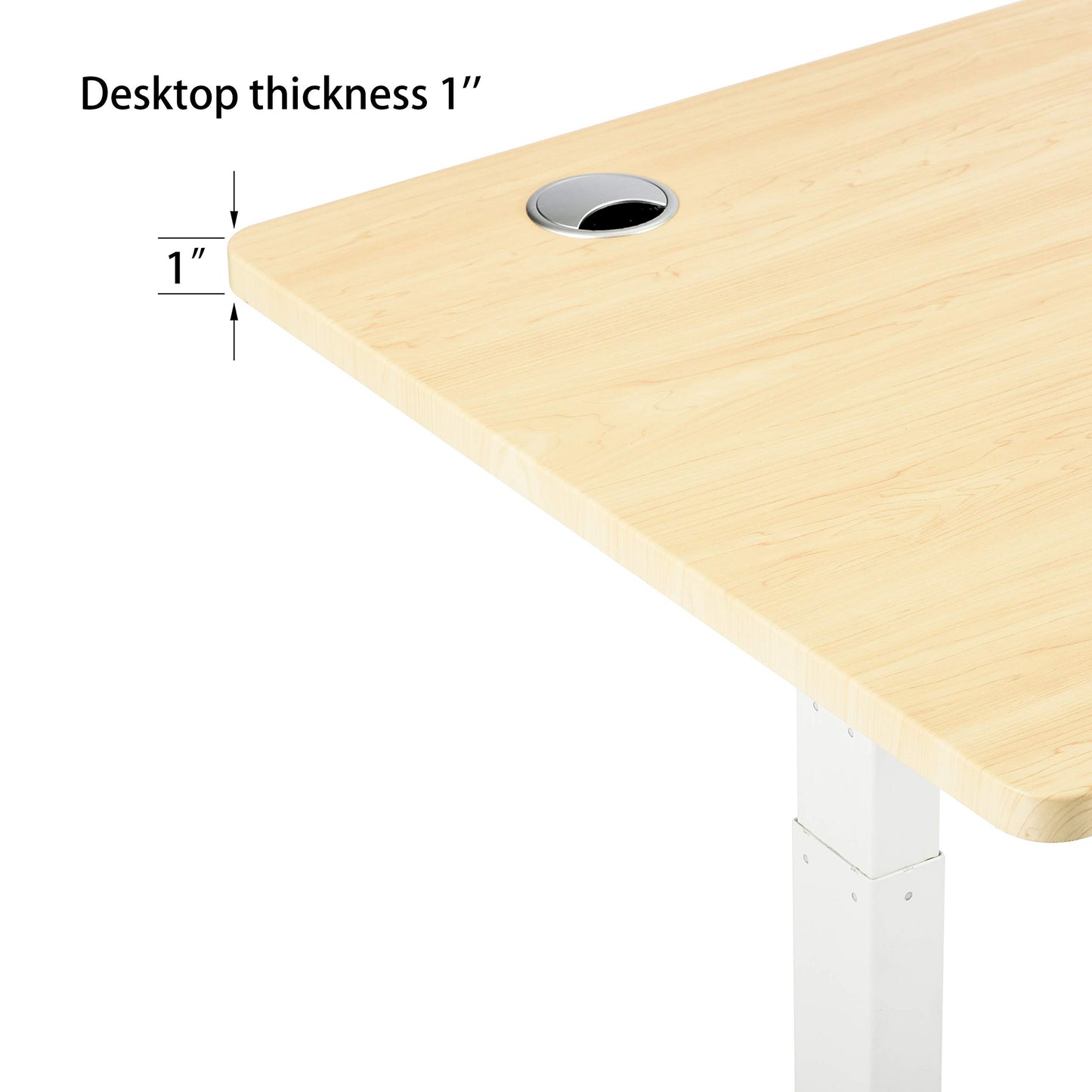 VWINDESK Wooden Material 80 inch MDF Desktop or Tabletop Only, Matching with Electric Adjustable Standing Desk Frame,with 80mm gromment Holes,Natural Color(80" x 30" x 1")