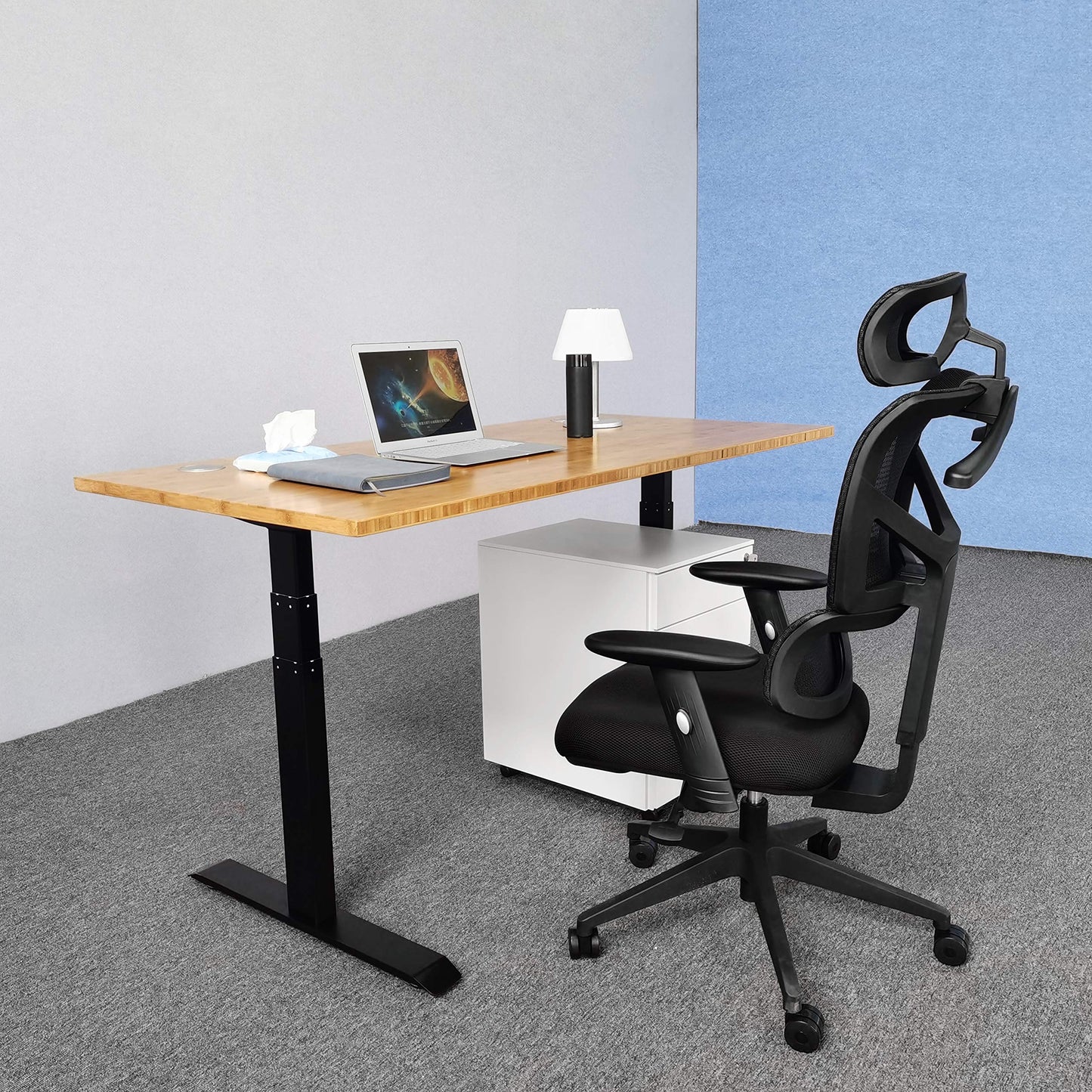 VWINDESK Plateau de table de bureau 100 % bambou massif 203,2 x 76,2 x 2,5 cm uniquement, pour bureau debout, bureau à domicile avec œillets de 80 mm (angle droit)