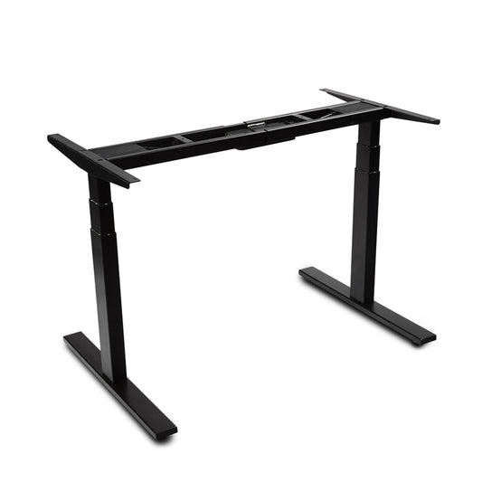 VWINDESK VJ201-S3 Electric Height Adjustable Sitting Standing Desk Frame Only/Sit Stand - Dual Motors 3 Segment Motorized Desk Base Only, Black