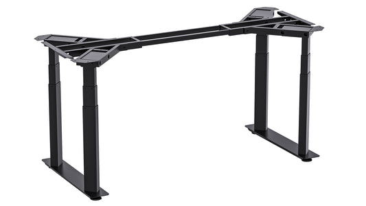 VWINDESK VJ401 Four Legs(Columns) Electric Height Adjustable Standing Corner Desk Frame Only W/ Four Motors, Ergonomic Sit Stand Up Height Adjustable Steel Base with Digital Memory Keypad (Black)
