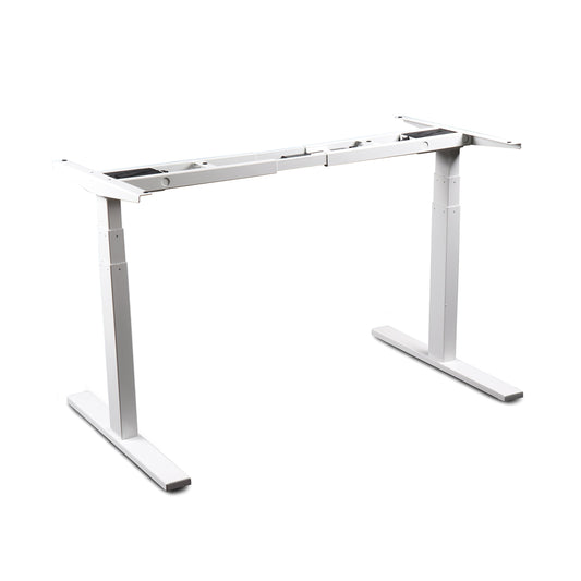 VWINDESK VJ201-S3 Solo marco de escritorio eléctrico ajustable en altura para sentarse/soporte para sentarse - Base de escritorio motorizada de 3 segmentos con motores duales solamente, blanco