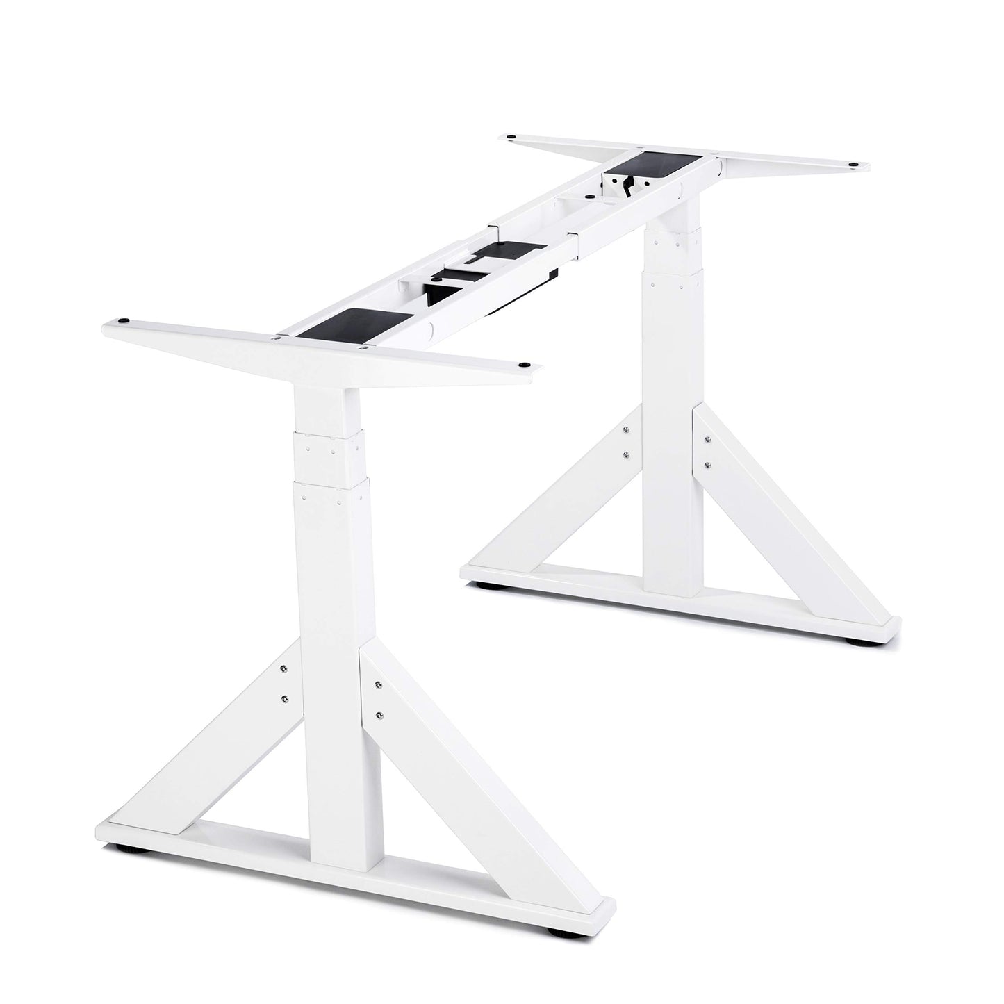 VWINDESK VJ205 Electric Height Adjustable Sitting Standing Desk Frame Sit Stand - Dual Motors 3 Stages Motorized Desk Base Only, White