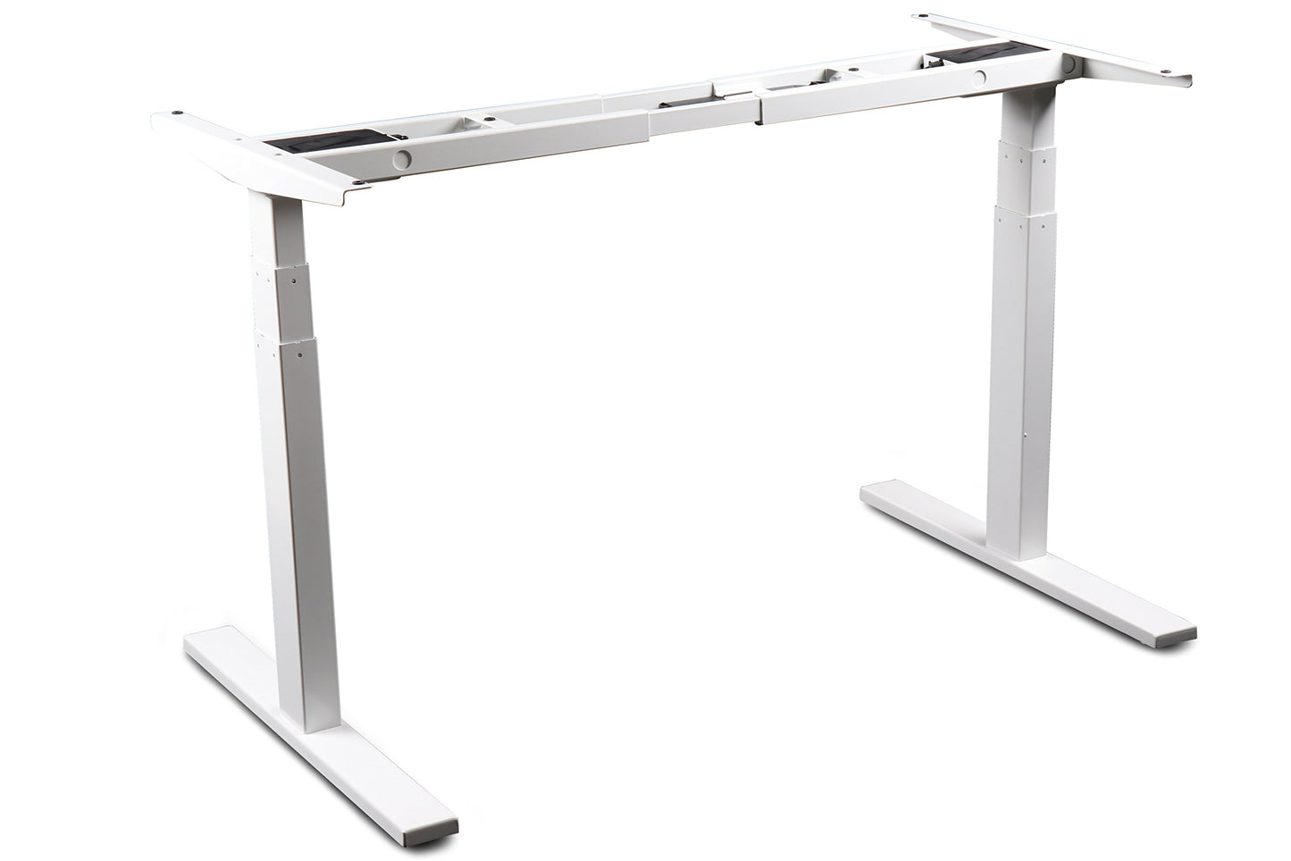 VWINDESK VJ201-S3 Solo marco de escritorio eléctrico ajustable en altura para sentarse/soporte para sentarse - Base de escritorio motorizada de 3 segmentos con motores duales solamente, blanco