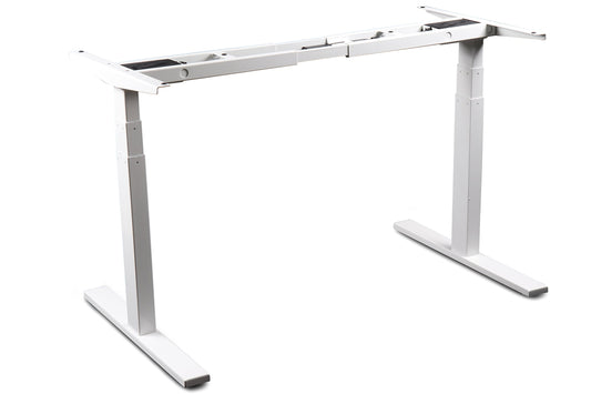 VWINDESK VJ201-S3 Solo marco de escritorio eléctrico ajustable en altura para sentarse/soporte para sentarse - Base de escritorio motorizada de 3 segmentos con motores duales solamente, blanco