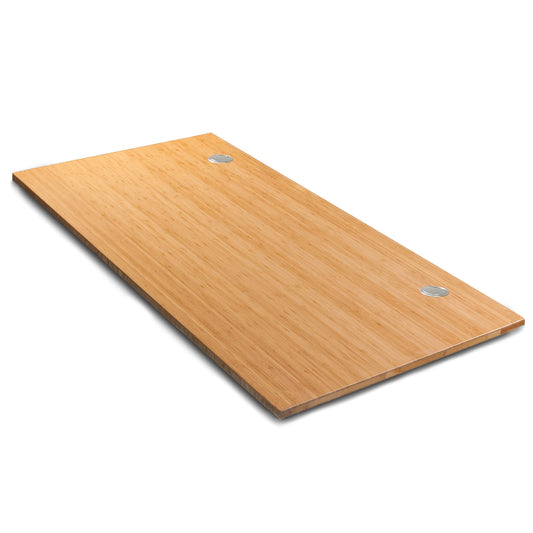 VWINDESK Mesa de escritorio de bambú 100 % macizo, 60 x 30 x 1 pulgada solamente, para escritorio de pie, escritorio de oficina en casa con ojales de 60 mm (ángulo recto)