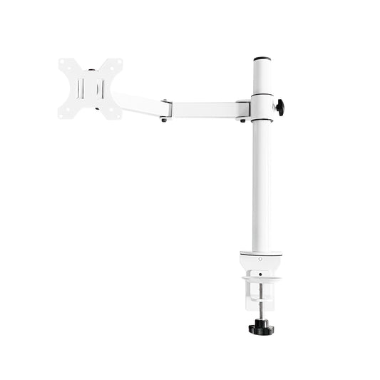 Vwindesk Single LCD Monitor Arm Desk Mount Fully Adjustable Stand Fits 1 Screen up to 27 inch, 22 lbs Weight Capacity, White