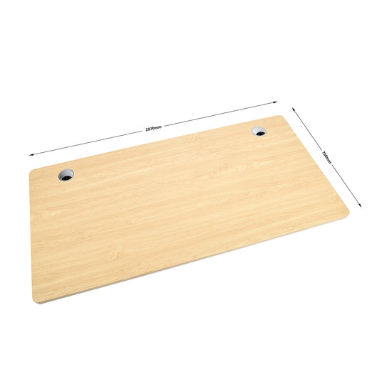 VWINDESK Material de madera, escritorio o mesa MDF de 80 pulgadas solamente, a juego con marco de escritorio eléctrico ajustable, con orificios para ojales de 80 mm, color natural (80" x 30" x 1")