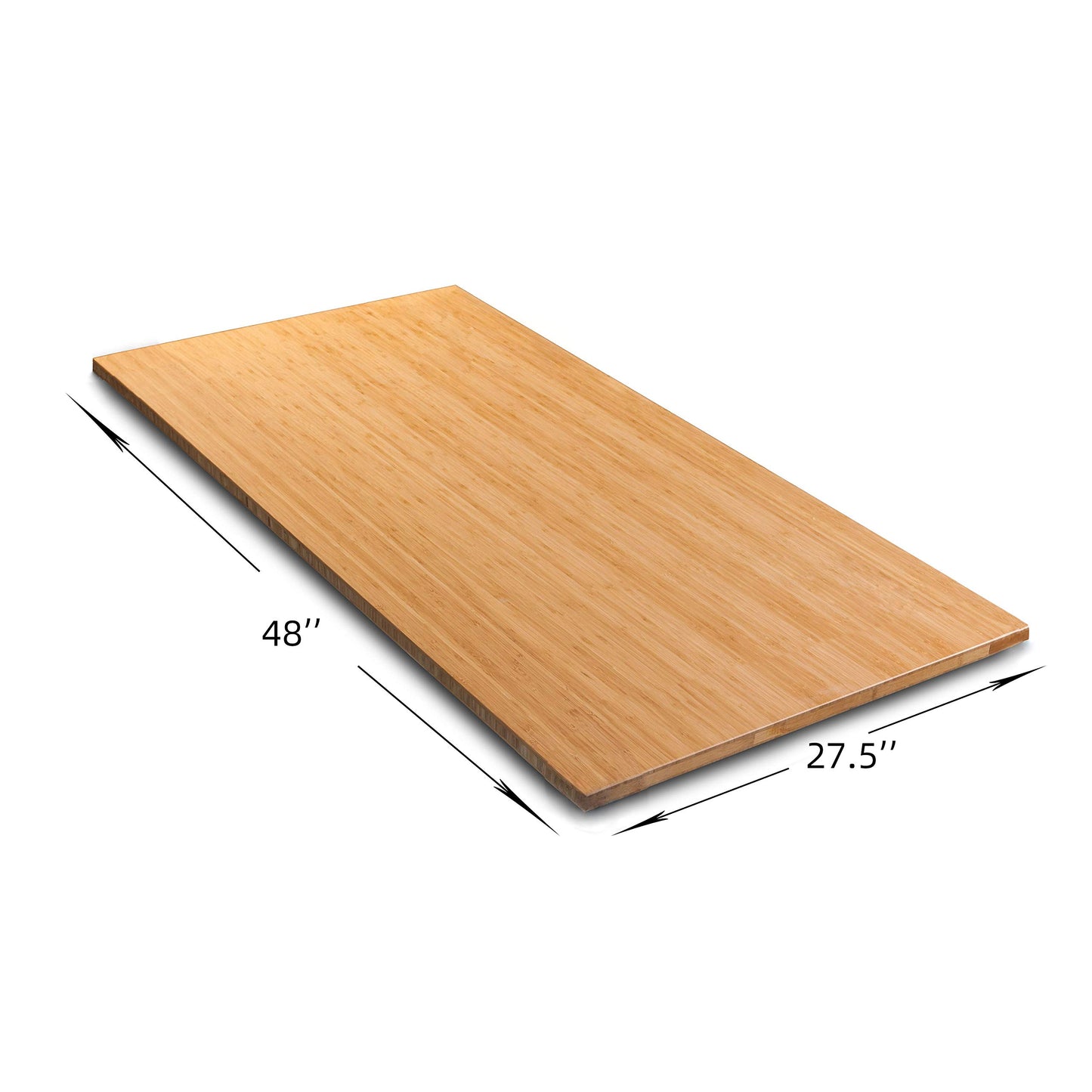 VWINDESK Mesa de escritorio de bambú 100 % macizo, 48 x 27,5 x 1 pulgada solamente, para escritorio de pie, escritorio de oficina en casa (ángulo recto)