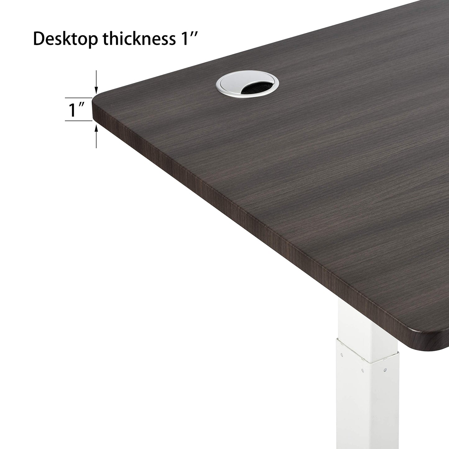 VWINDESK Material de madera, escritorio o mesa de MDF de 80 pulgadas solamente, a juego con marco de escritorio eléctrico ajustable, con orificios para ojales de 80 mm, color grafito (80" x 30" x 1")