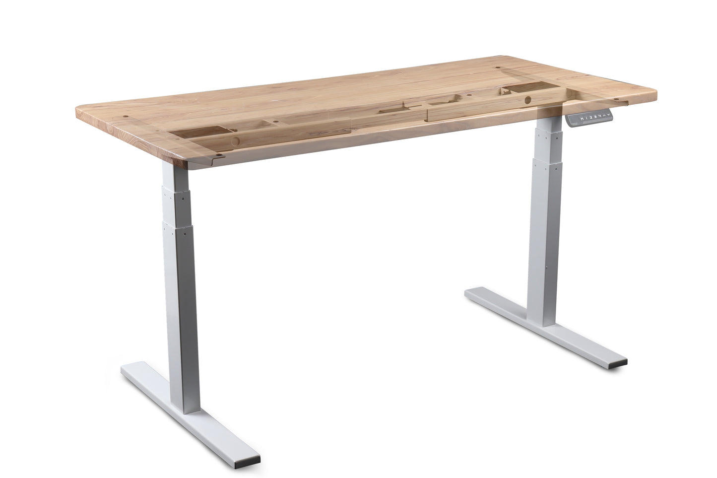 VWINDESK VJ201-S3 Solo marco de escritorio eléctrico ajustable en altura para sentarse/soporte para sentarse - Base de escritorio motorizada de 3 segmentos con motores duales únicamente, gris