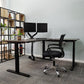 VWINDESK VJ301 L Shaped Electric Height Adjustable Standing Corner Desk Frame Only W/Triple Motor, Ergonomic Sit Stand Up Height Adjustable Steel Base with Digital Memory Keypad (Black)
