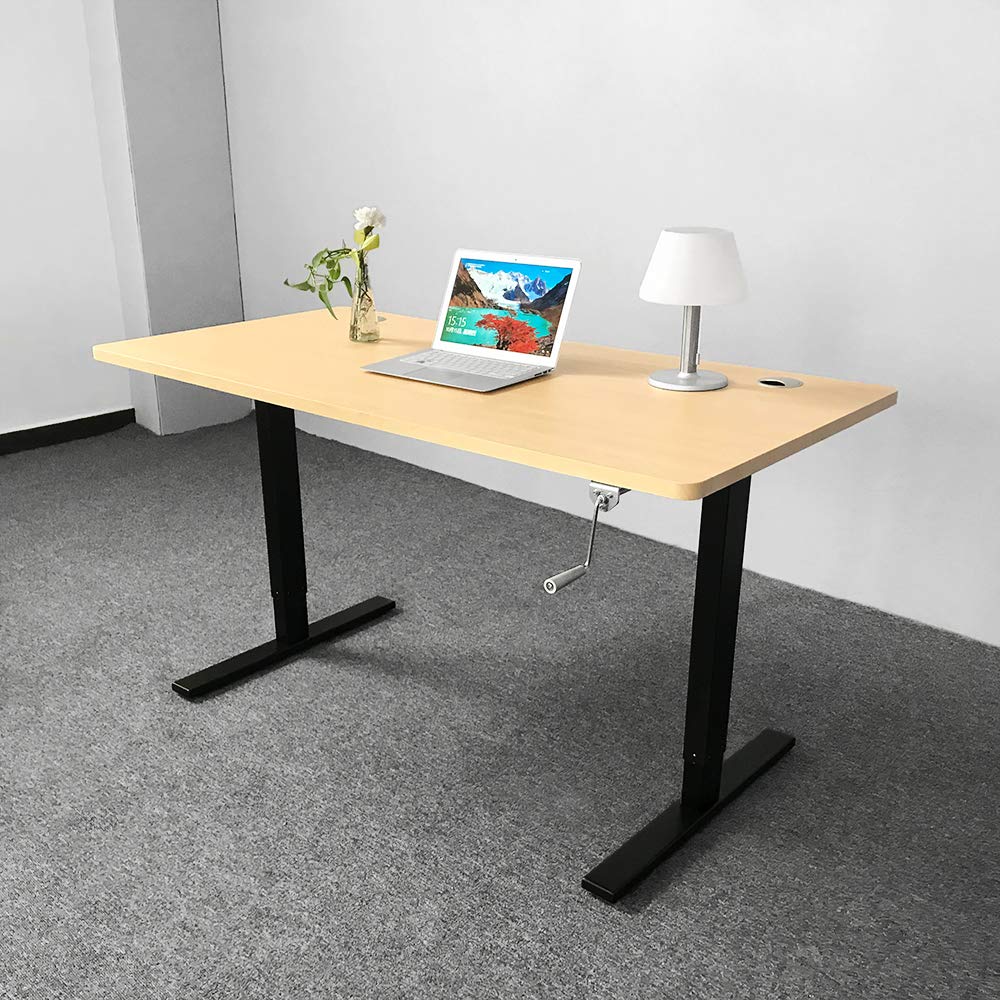 VWINDESK Material de madera, escritorio o mesa MDF de 80 pulgadas solamente, a juego con marco de escritorio eléctrico ajustable, con orificios para ojales de 80 mm, color natural (80" x 30" x 1")
