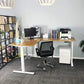 VWINDESK VJ301 L Shaped Electric Height Adjustable Standing Corner Desk Frame Only W/Triple Motor, Ergonomic Sit Stand Up Height Adjustable Steel Base with Digital Memory Keypad (White)