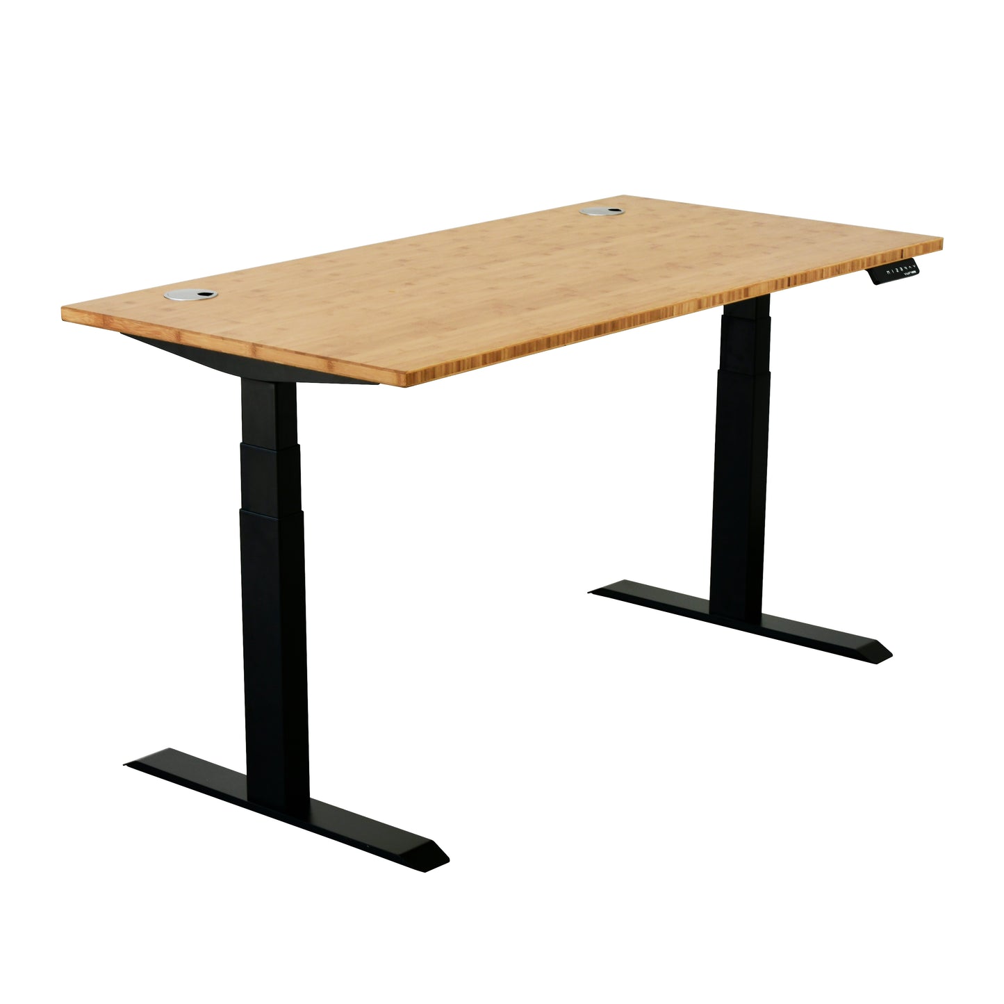 VWINDESK Dessus de table de bureau 100 % bambou massif 182,9 x 76,2 x 2,5 cm uniquement, pour bureau debout, bureau à domicile avec œillets de 60 mm (angle droit)