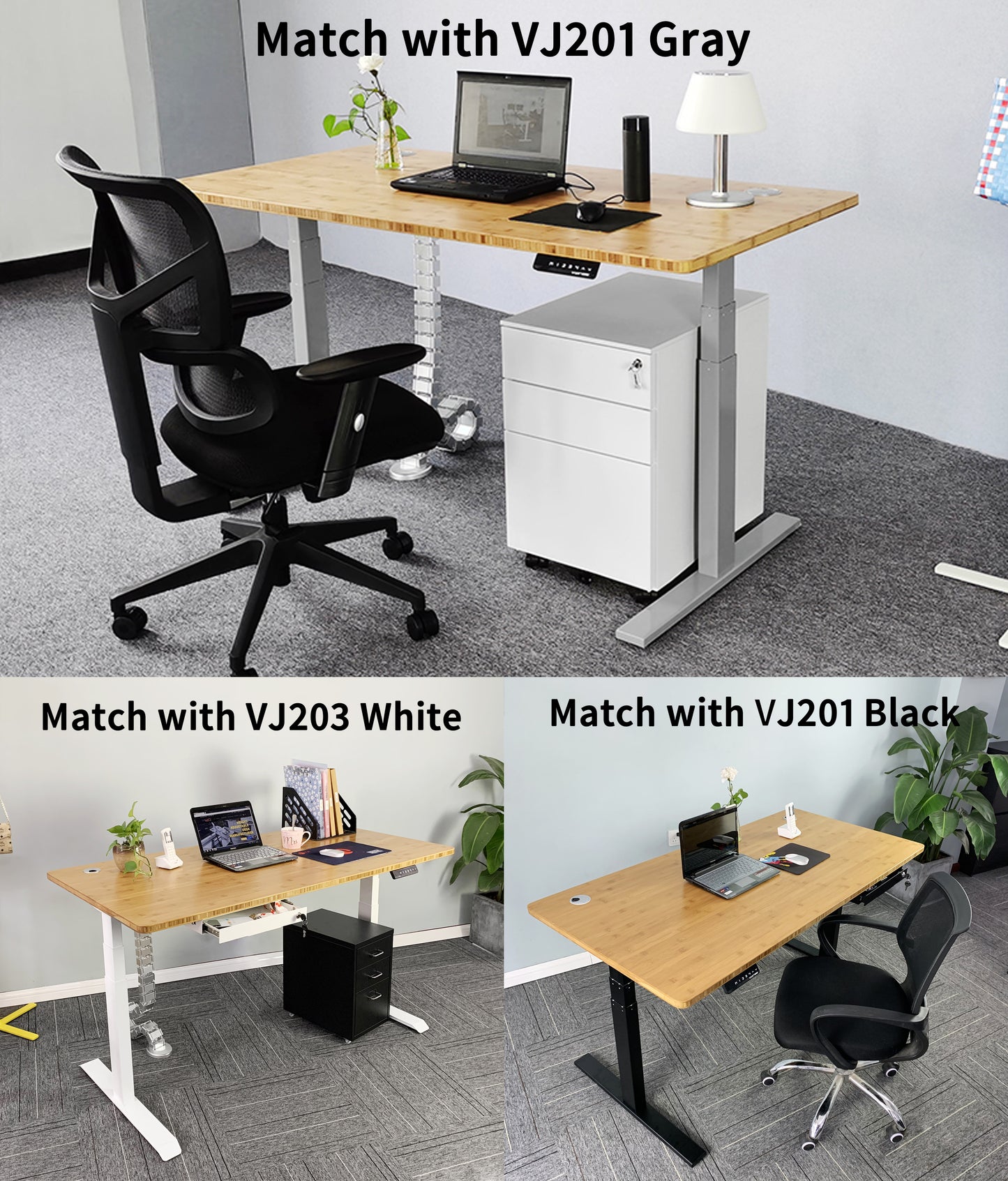 VWINDESK Mesa de escritorio de bambú natural de 80 pulgadas solamente, a juego con marco de escritorio eléctrico ajustable, duradera, sostenible con orificios para ojales de 80 mm (80" x 30" x 1") ángulos redondos