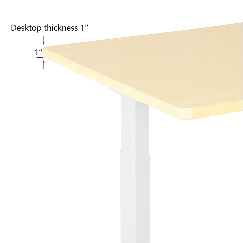 VWINDESK Material de madera, escritorio o mesa MDF de 80 pulgadas solamente, a juego con marco de escritorio eléctrico ajustable, con orificios para ojales de 80 mm, color natural (80" x 30" x 1")