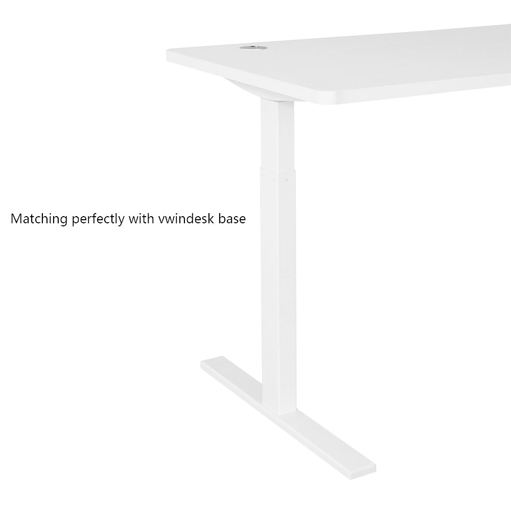 VWINDESK Matériau en bois MDF de 182,9 cm pour bureau ou table uniquement, assorti au cadre de bureau debout réglable électrique, avec trous pour œillets de 60 mm, couleur blanche (76,2 x 182,9 x 2,5 cm)